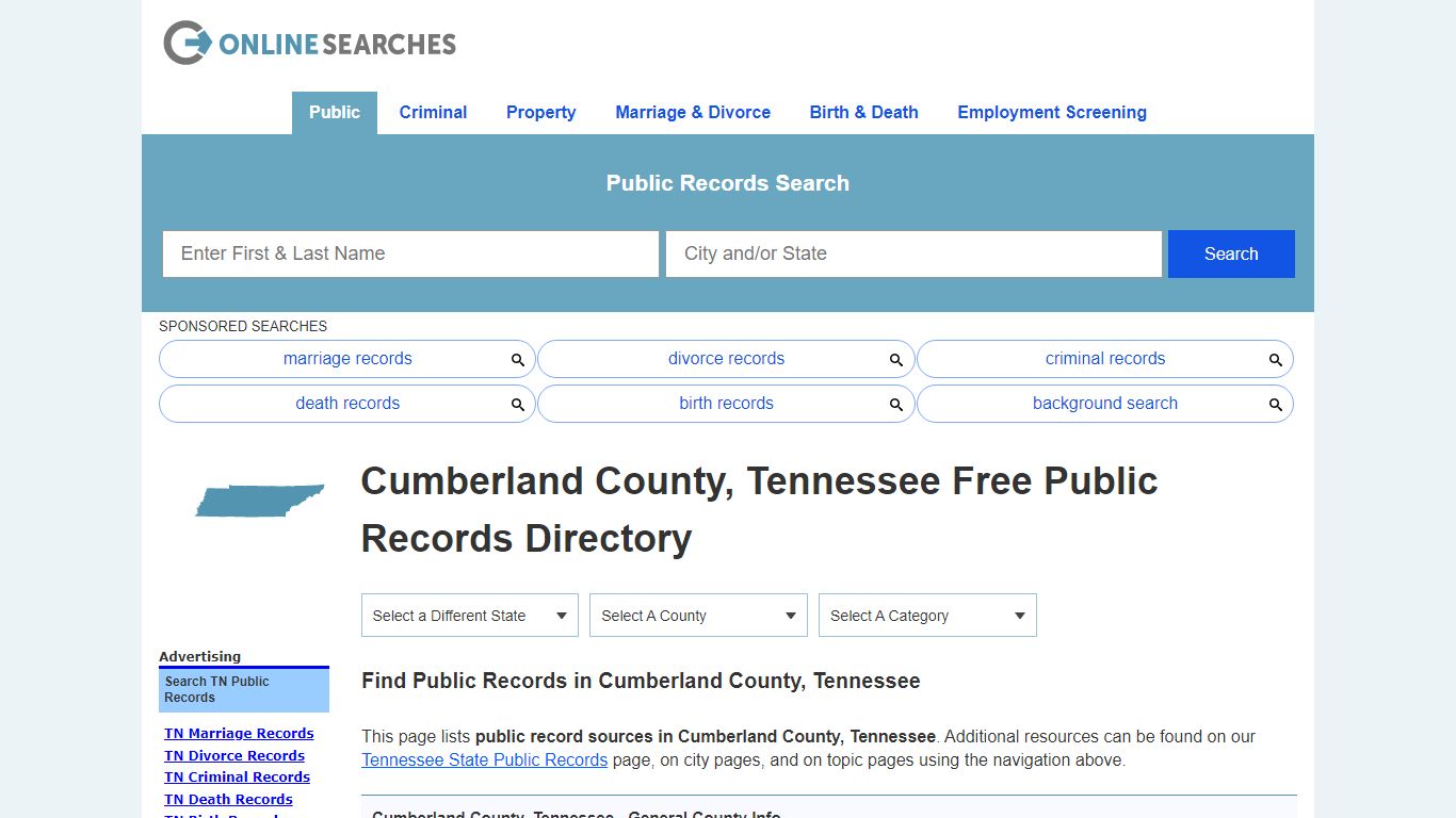Cumberland County, Tennessee Public Records Directory