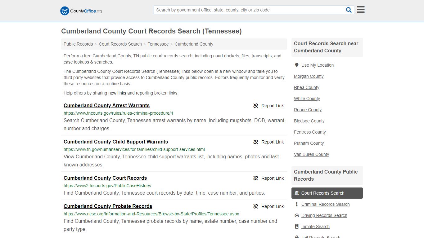 Court Records Search - Cumberland County, TN (Adoptions ...