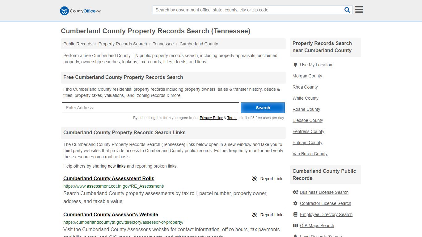 Property Records Search - Cumberland County, TN ...